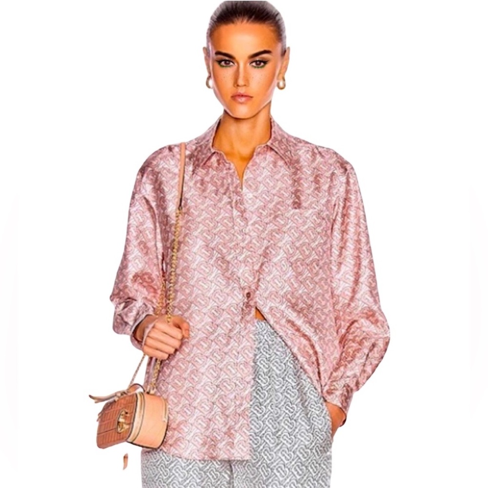 🔥 Burberry Monogram in Mulberry Silk - Juliette Blouse 🔥